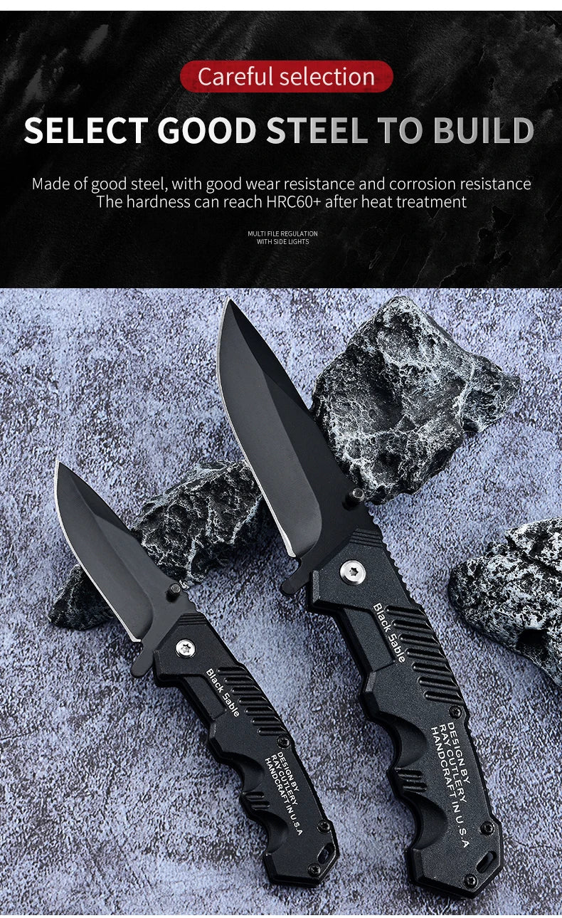 Durable Folding Survival Knife | Sharp Blade | Ergonomic Handle - Outdoorsman