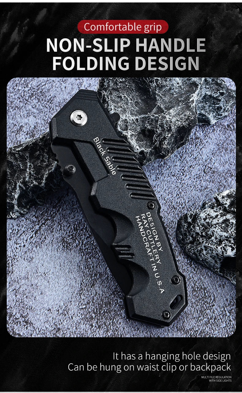 Durable Folding Survival Knife | Sharp Blade | Ergonomic Handle - Outdoorsman