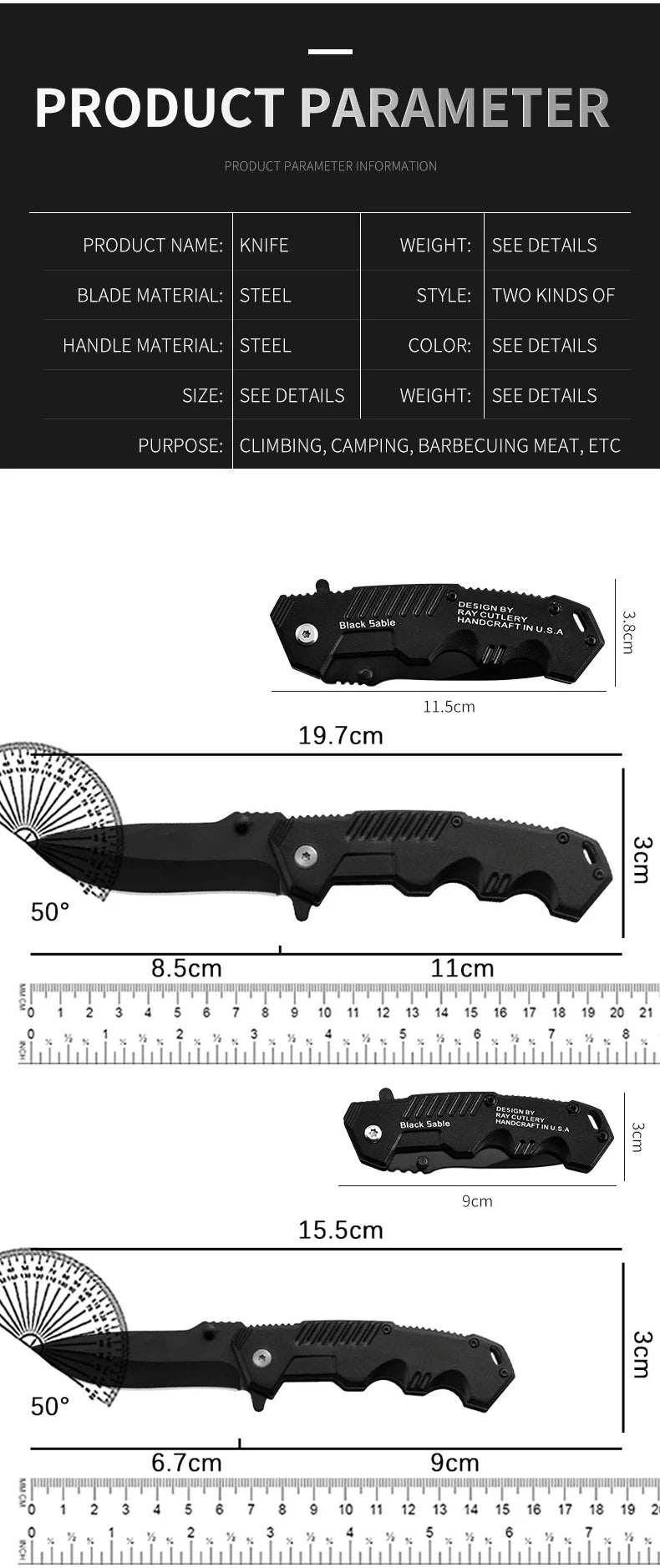 Durable Folding Survival Knife | Sharp Blade | Ergonomic Handle - Outdoorsman