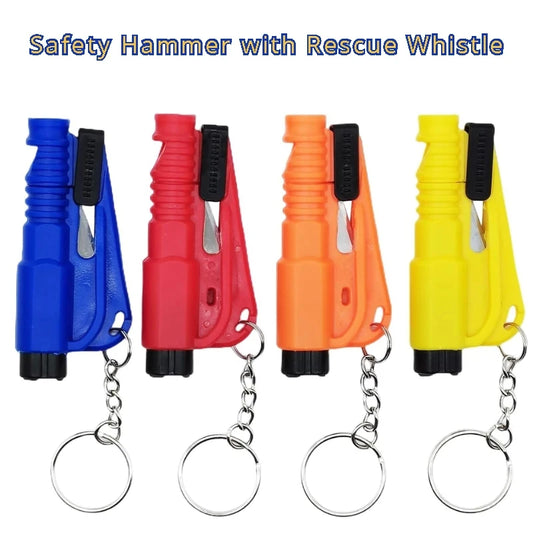 2-in-1 Safety Hammer: Window Breaker & Seatbelt Cutter